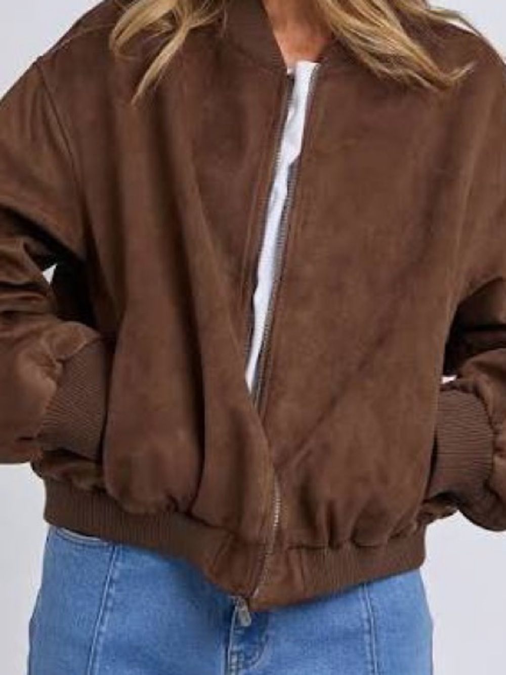 MAKE AN OFFER - BOSTONIAN VINTAGE Suede Nubuck Leather Bomber Jacket - Picture 2 of 9